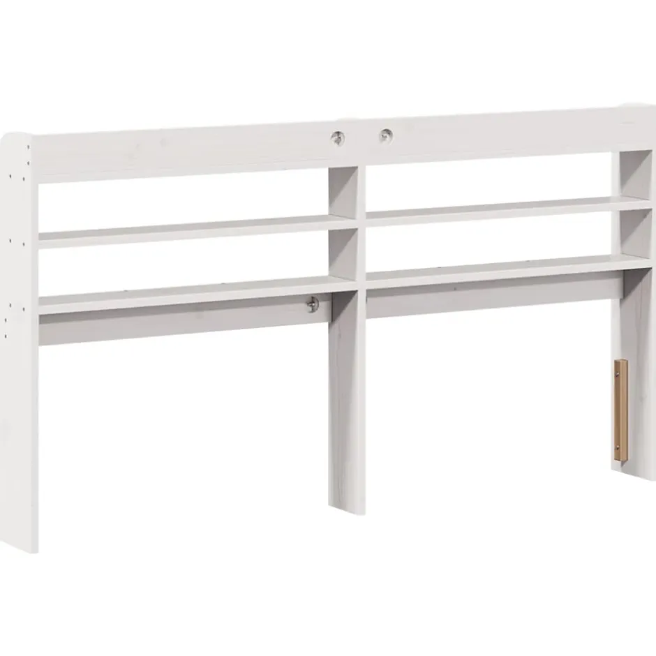 Vidaxl Tête de lit avec étagères blanc 140 cm bois massif de pin Discount