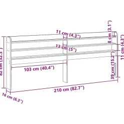 Vidaxl Tête de lit avec étagères marron cire 200 cm bois massif de pin