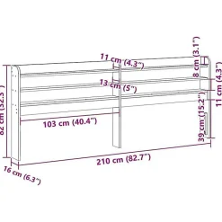 Vidaxl Tête de lit avec étagères marron cire 200 cm bois massif de pin