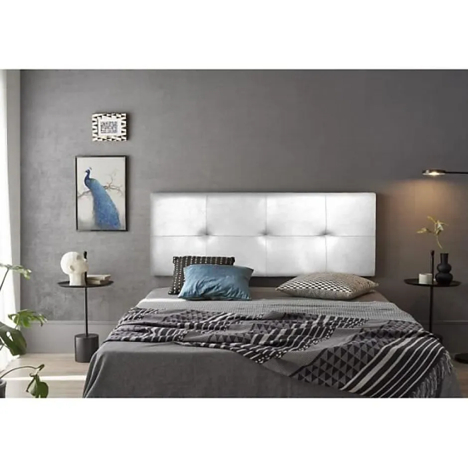 Eccox Tête de lit Cala en similicuir blanc 90 Outlet