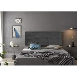 Eccox Tête de lit Cala en tissu gris 220