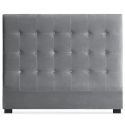 Paris Prix Tête de Lit Capitonnée en Velours "Amor" 160cm Argent Outlet