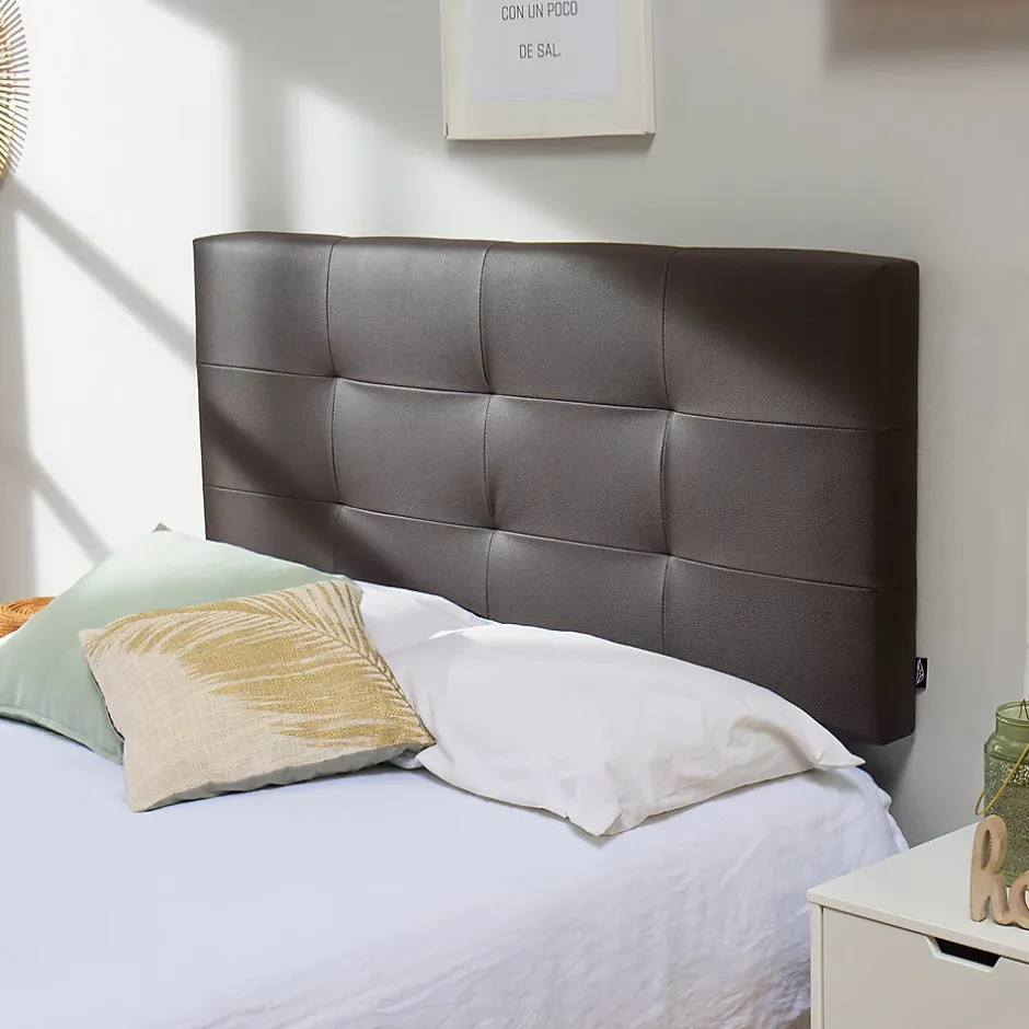 Vs Venta-Stock Tête de lit Carla 160x60 cm Chocolat, rembourrée de Mousse Outlet