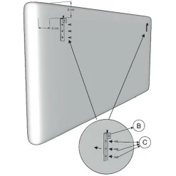 Vs Venta-Stock Tête de lit Carla 150x60 cm Noir, rembourrée de Mousse