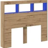 Vidaxl Tête de lit Chêne artisanal 120 x 17 x 102 cm Bois d'ingénierie