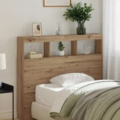 Vidaxl Tête de lit Chêne artisanal 120 x 17 x 102 cm Bois d'ingénierie