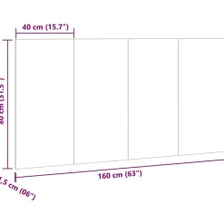 Vidaxl Tête de lit chêne artisanal 160x1,5x80 cm bois d'ingénierie