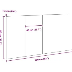 Vidaxl Tête de lit Chêne noir 160 x 1,5 x 80,5 cm Bois d'ingénierie
