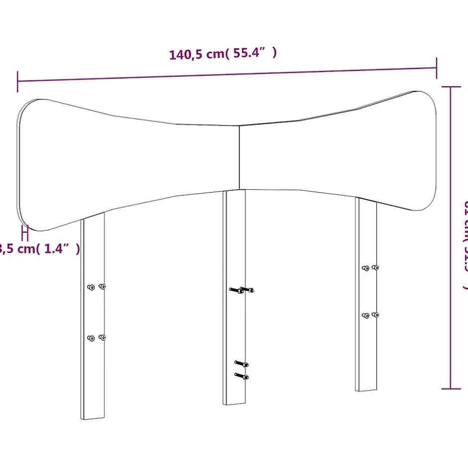 Vidaxl Tête de lit cire marron 135 cm bois massif de pin
