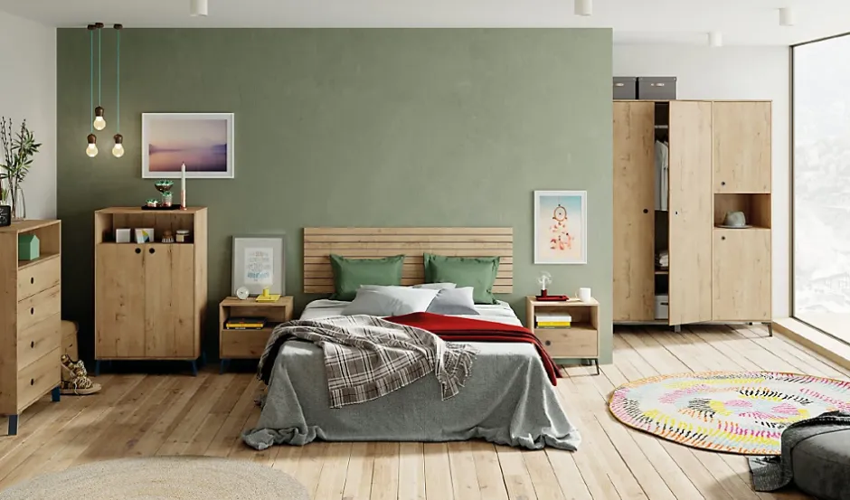 Pegane Tête de lit coloris chêne doré - Longueur 160 x Profondeur 1,60 x hauteur 50 cm Online