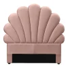 Vente-unique Tête de lit coquillage - 90 cm - Velours - Rose - MOANA