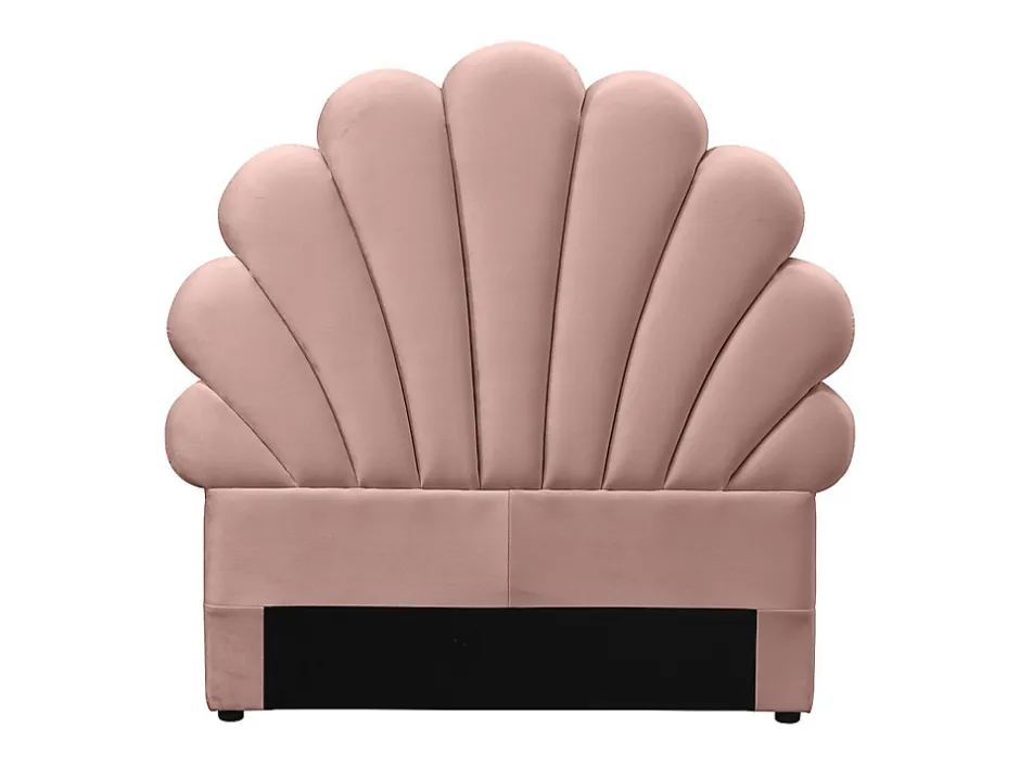 Vente-unique Tête de lit coquillage - 90 cm - Velours - Rose - MOANA