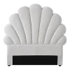 Vente-unique Tête de lit coquillage - 90 cm - Velours - Blanc - MOANA