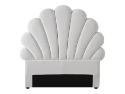 Vente-unique Tête de lit coquillage - 90 cm - Velours - Blanc - MOANA