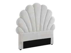 Vente-unique Tête de lit coquillage - 90 cm - Velours - Blanc - MOANA