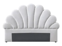 Vente-unique Tête de lit coquillage - 140 cm - Velours - Blanc - MOANA