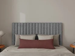 Vente-unique Tête de lit coutures verticales - 170 cm - Tissu - Gris- SARAH