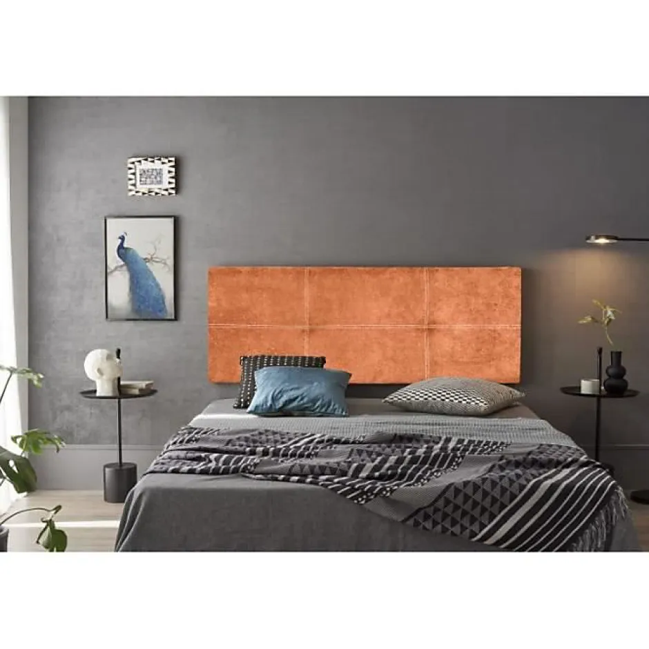 Eccox Tête de lit Dalia en tissu Nid Orange 90