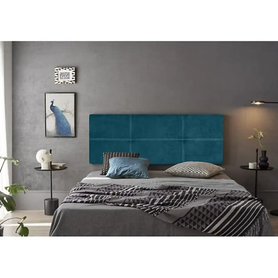 Eccox Tête de lit Dalia en tissu Nid Bleu 220 New