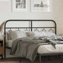 Vidaxl Tête de lit de remplacement métal noir 150 cm