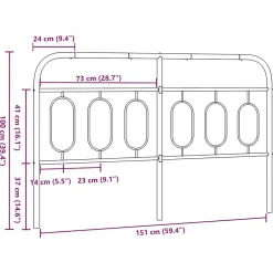 Vidaxl Tête de lit de remplacement métal noir 150 cm