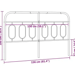 Vidaxl Tête de lit de remplacement métal noir 150 cm