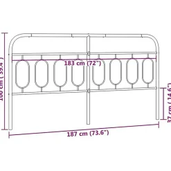 Vidaxl Tête de lit de remplacement métal noir 183 cm Online