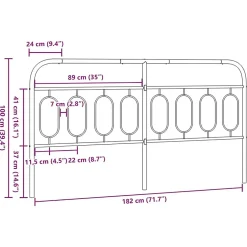 Vidaxl Tête de lit de remplacement métal noir 183 cm Online