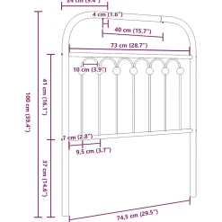 Vidaxl Tête de lit de remplacement métal blanc 75 cm