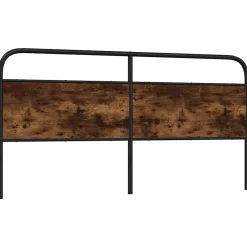 Vidaxl Tête de lit de remplacement chêne fumé 200 cm acier et bois d'ingénierie