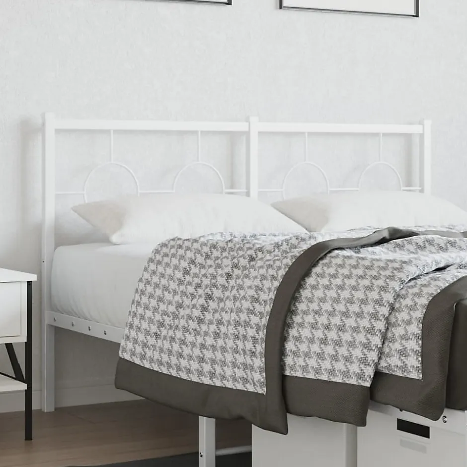 Vidaxl Tête de lit de remplacement métal blanc 135 cm