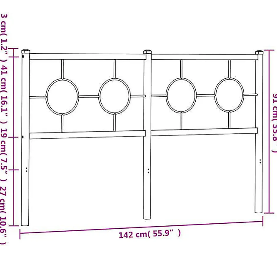 Vidaxl Tête de lit de remplacement métal blanc 135 cm