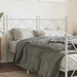 Vidaxl Tête de lit de remplacement métal blanc 140 cm Sale