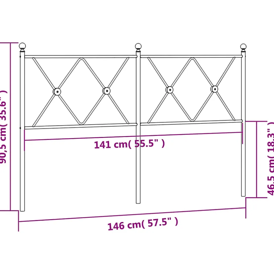 Vidaxl Tête de lit de remplacement métal blanc 140 cm Sale