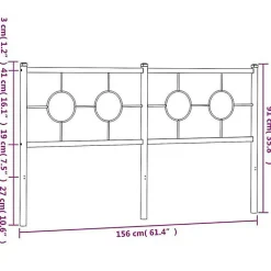 Vidaxl Tête de lit de remplacement métal noir 150 cm