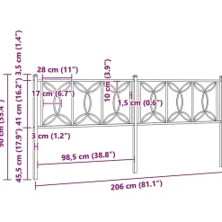 Vidaxl Tête de lit de remplacement métal blanc 200 cm