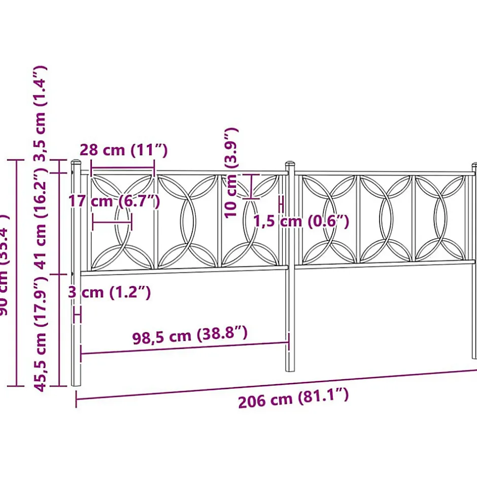 Vidaxl Tête de lit de remplacement métal blanc 200 cm