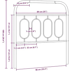 Vidaxl Tête de lit de remplacement métal noir 90 cm Online