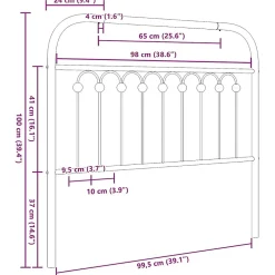 Vidaxl Tête de lit de remplacement métal noir 100 cm Outlet