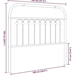 Vidaxl Tête de lit de remplacement métal noir 100 cm Outlet