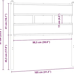 Vidaxl Tête de lit de remplacement chêne marron 100 cm acier et bois d'ingénierie
