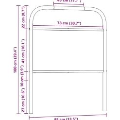 Vidaxl Tête de lit de remplacement chêne fumé 80 cm acier et bois d'ingénierie