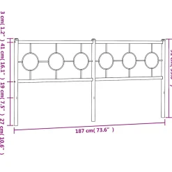 Vidaxl Tête de lit de remplacement métal noir 180 cm