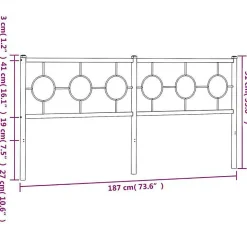 Vidaxl Tête de lit de remplacement métal noir 180 cm