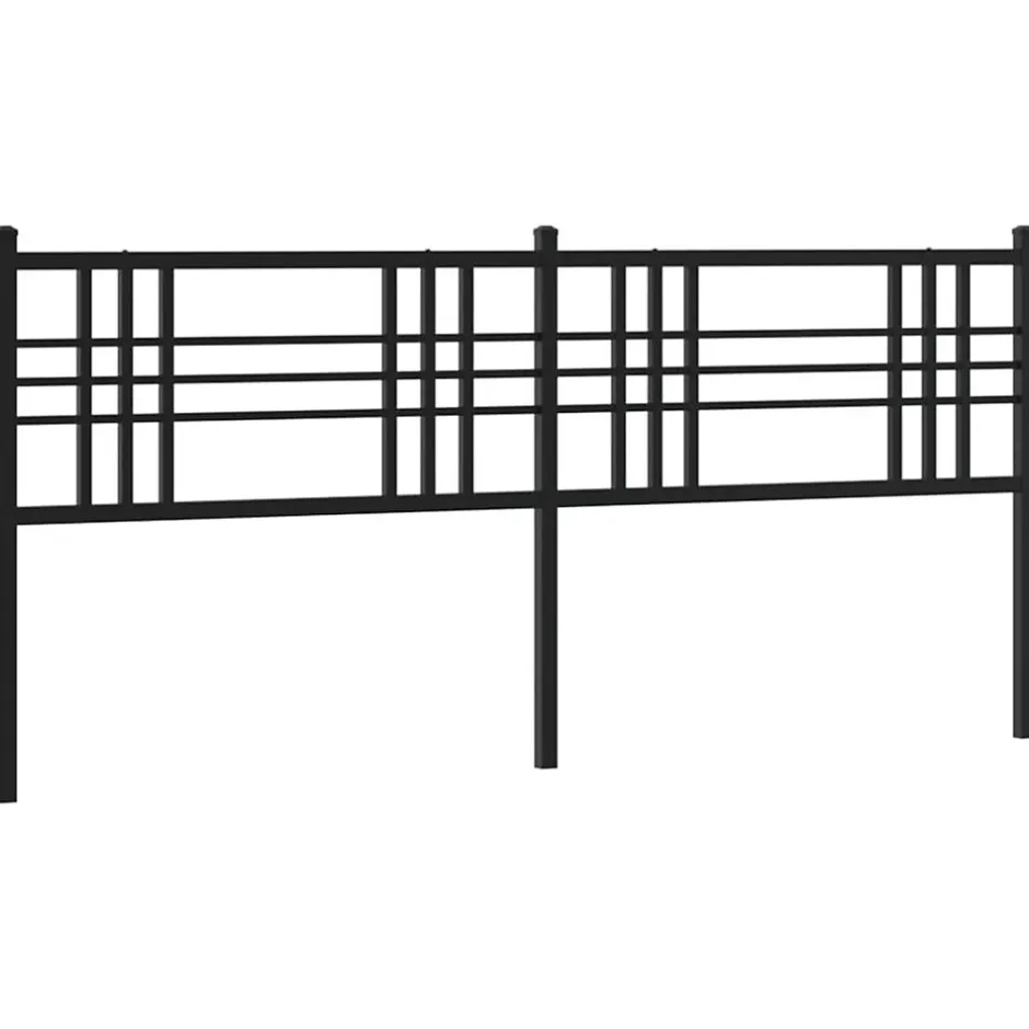 Vidaxl Tête de lit de remplacement métal noir 200 cm