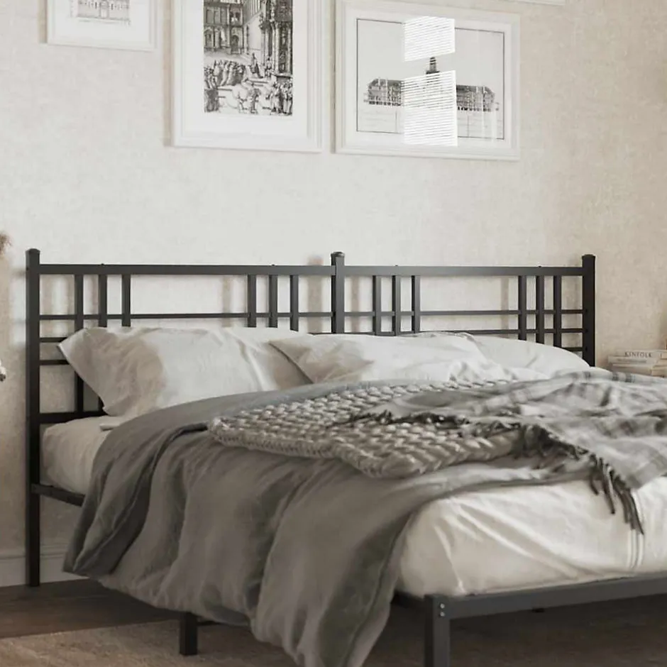 Vidaxl Tête de lit de remplacement métal noir 200 cm