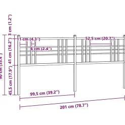 Vidaxl Tête de lit de remplacement métal noir 200 cm