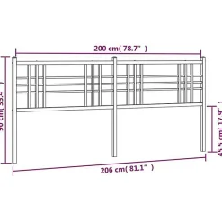 Vidaxl Tête de lit de remplacement métal noir 200 cm
