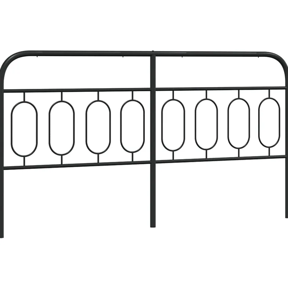 Vidaxl Tête de lit de remplacement métal noir 193 cm