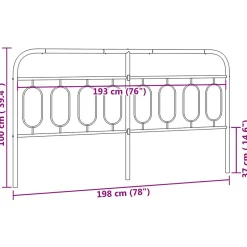 Vidaxl Tête de lit de remplacement métal noir 193 cm